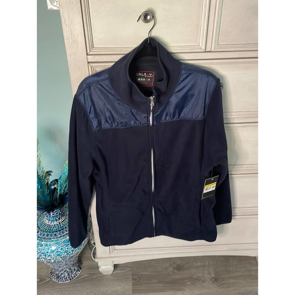 Men’s galaxy by Harvick 3XL navy blue color block, fleece jacket